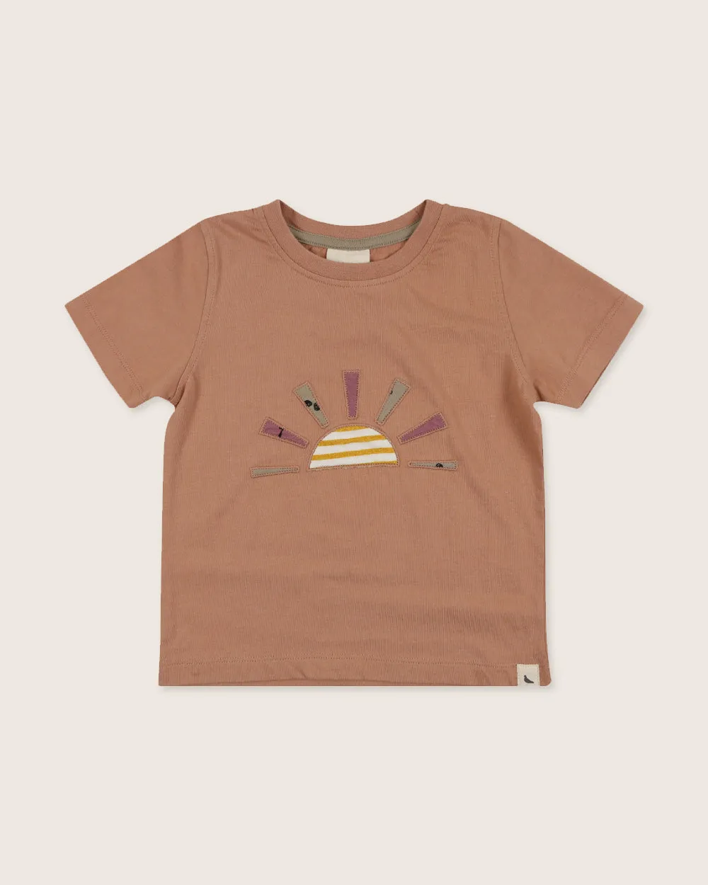 Orange Rising Sun Applique T-Shirt