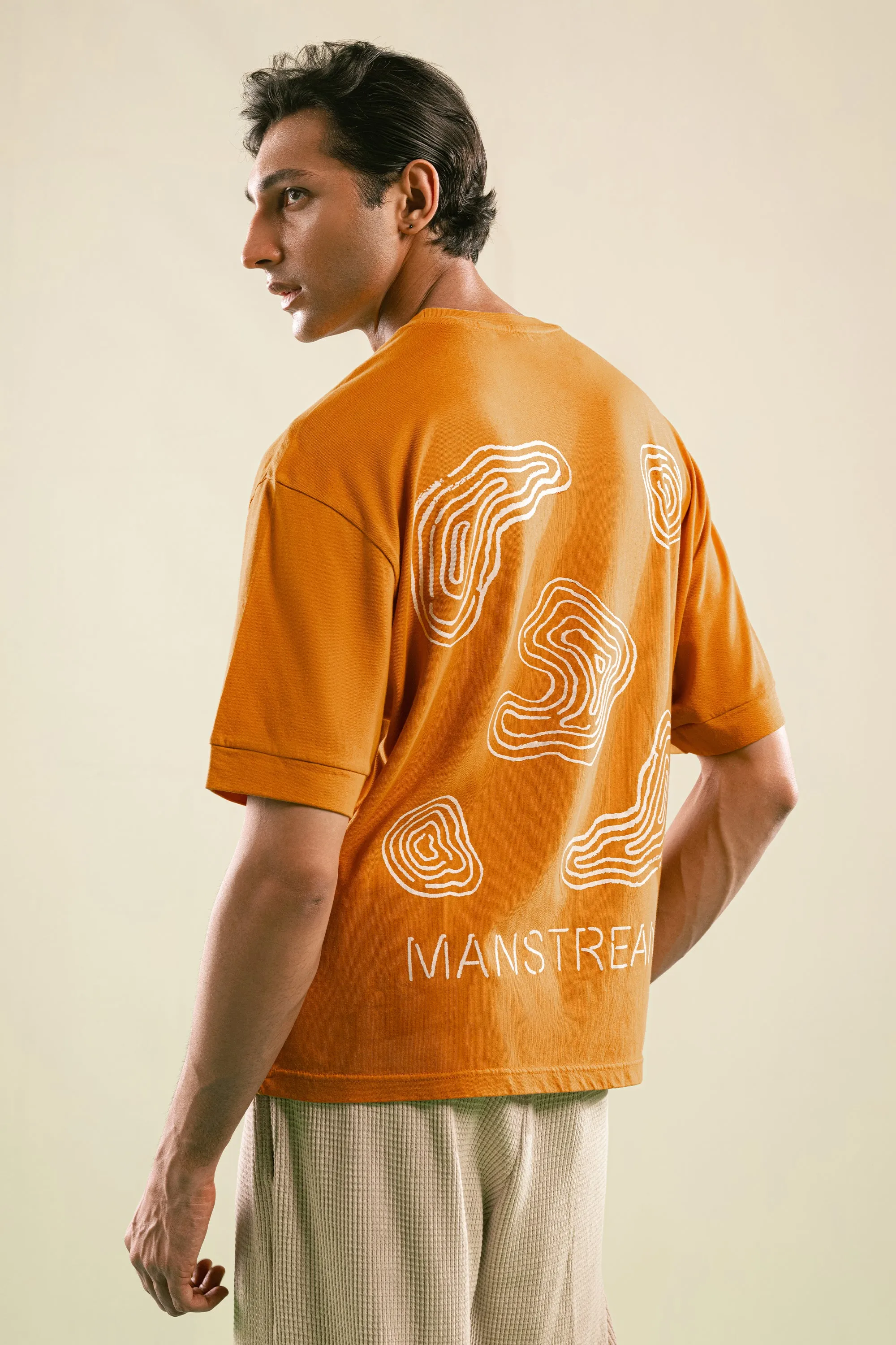 Orange Topographic Map Tee