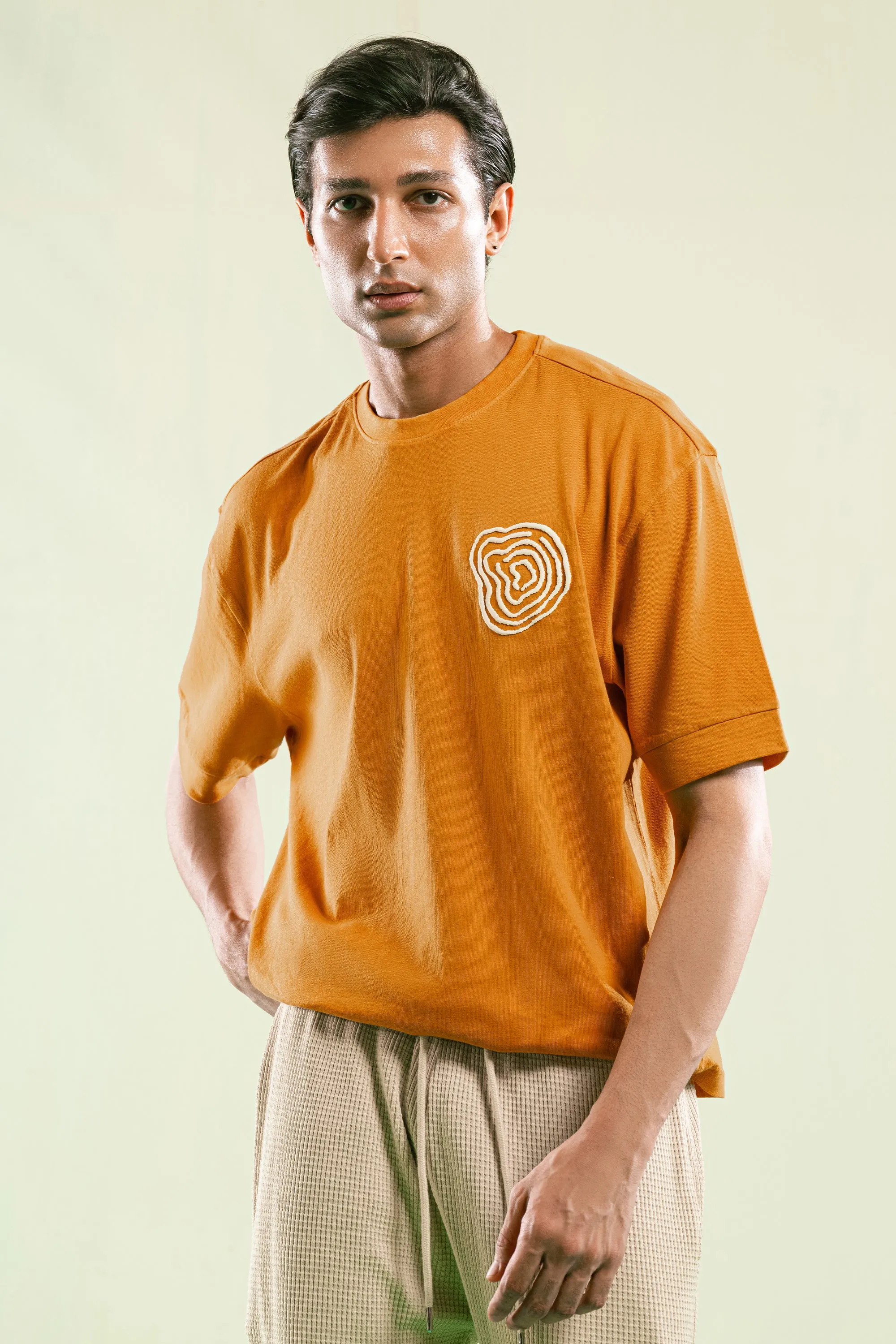 Orange Topographic Map Tee