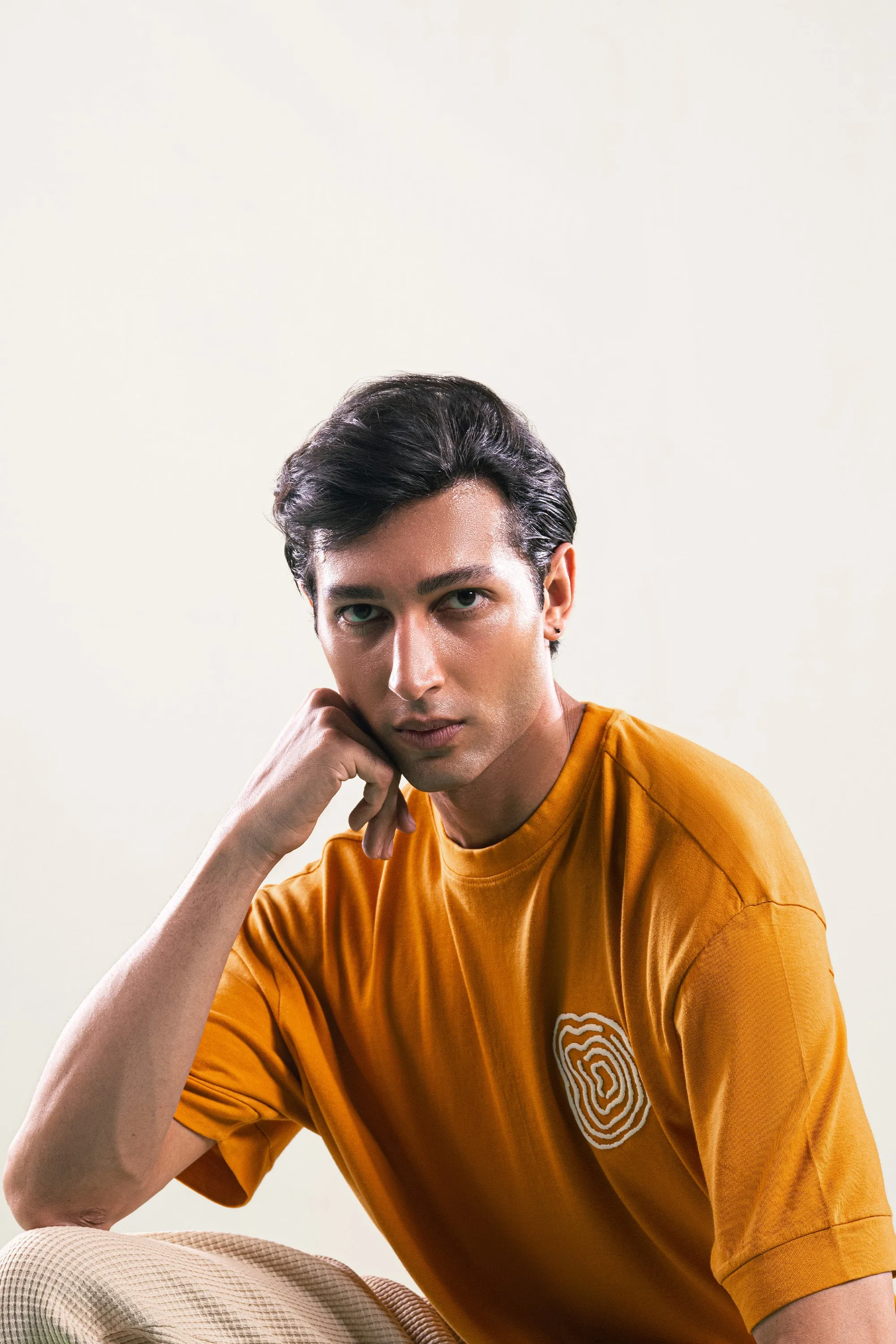 Orange Topographic Map Tee