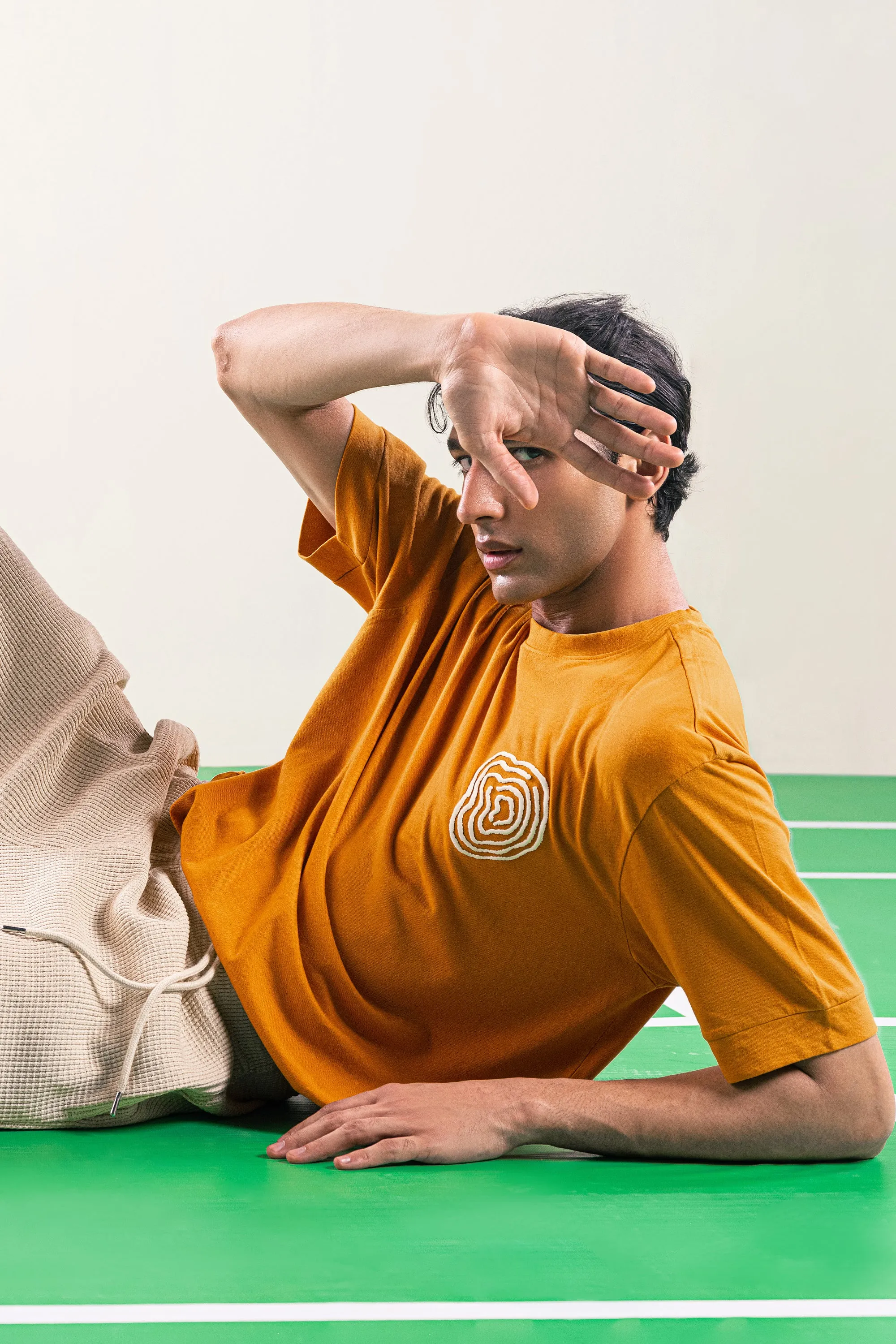 Orange Topographic Map Tee