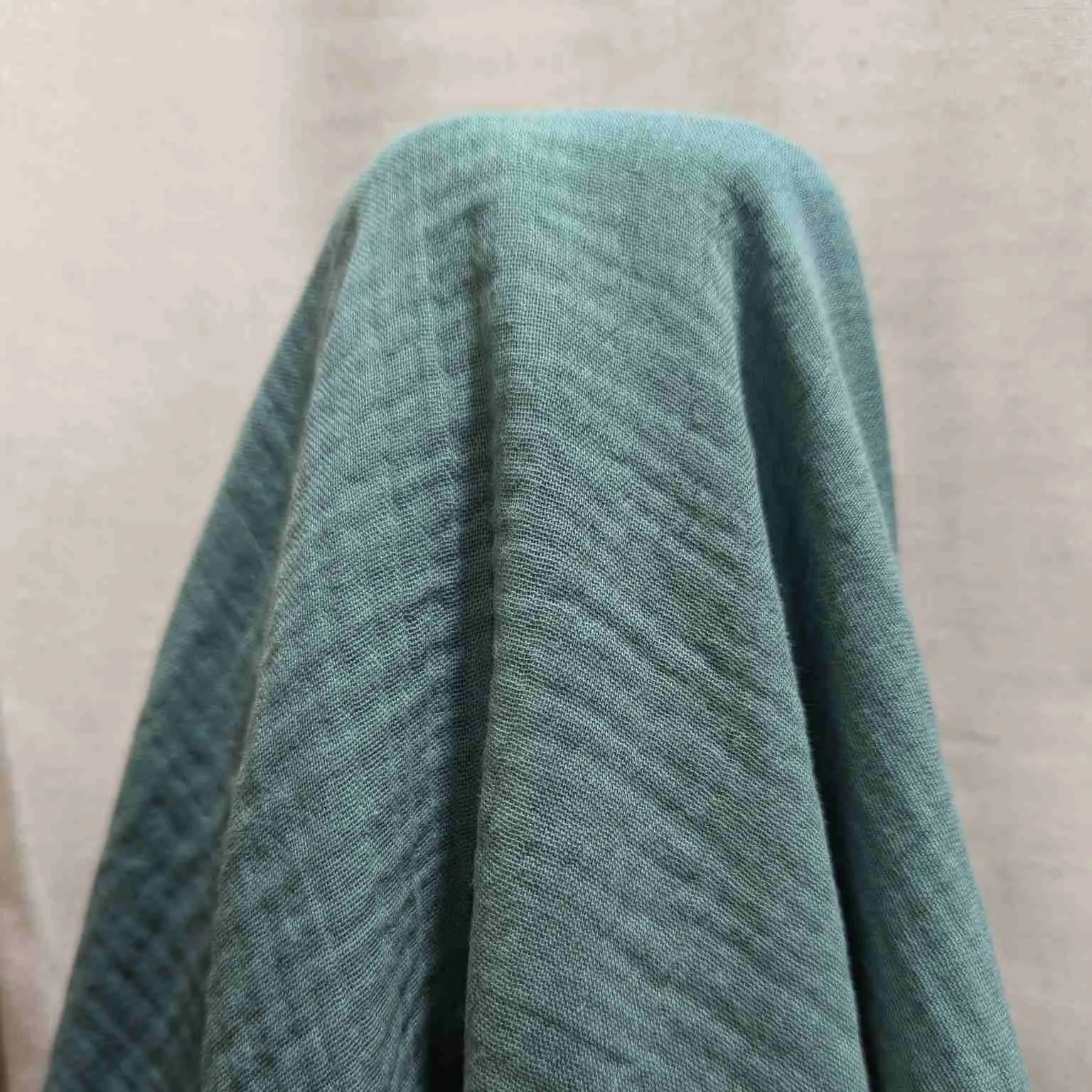 Organic Cotton Double Gauze, Aqua - 1.93m remnant