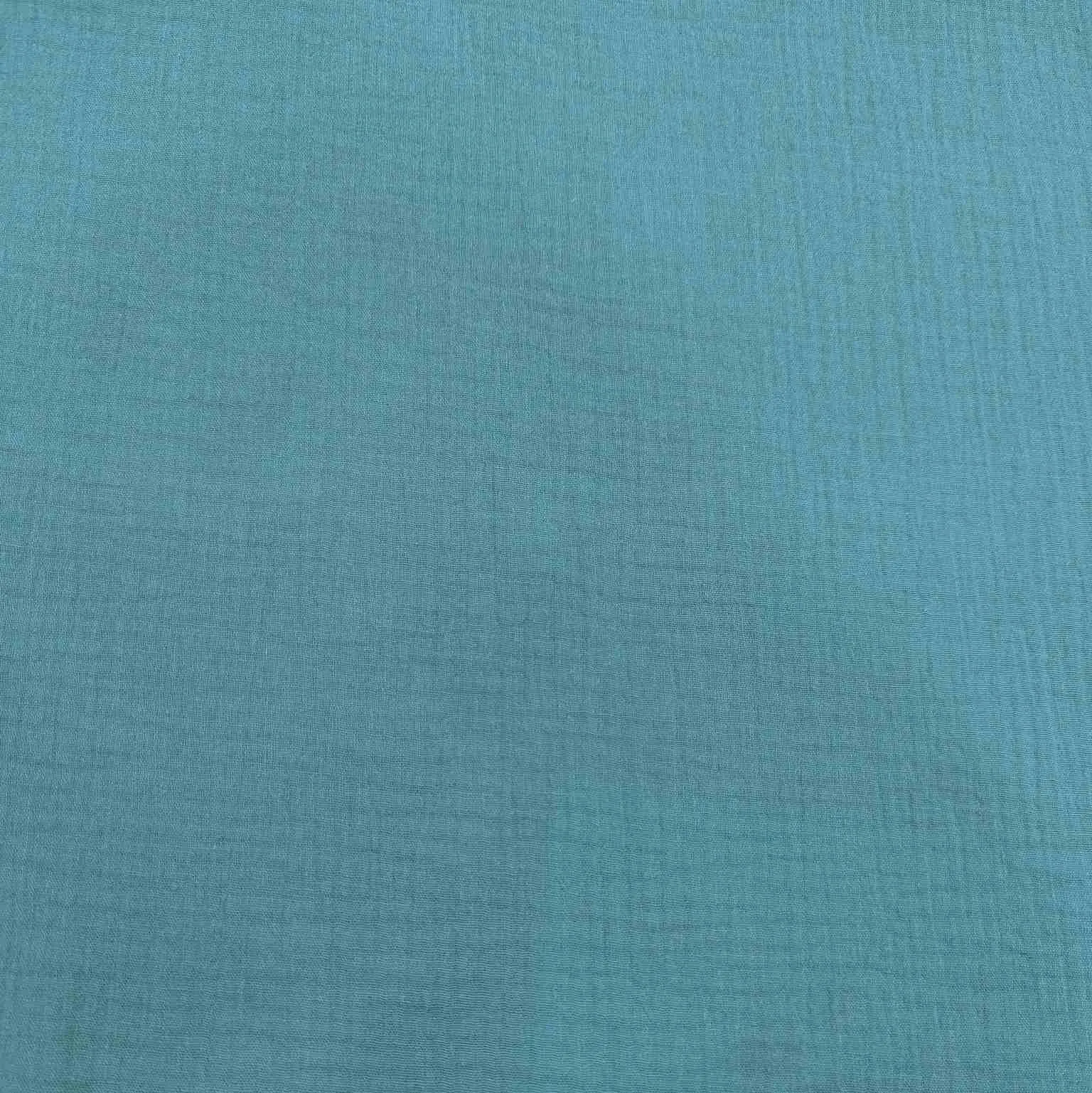 Organic Cotton Double Gauze, Aqua - 1.93m remnant