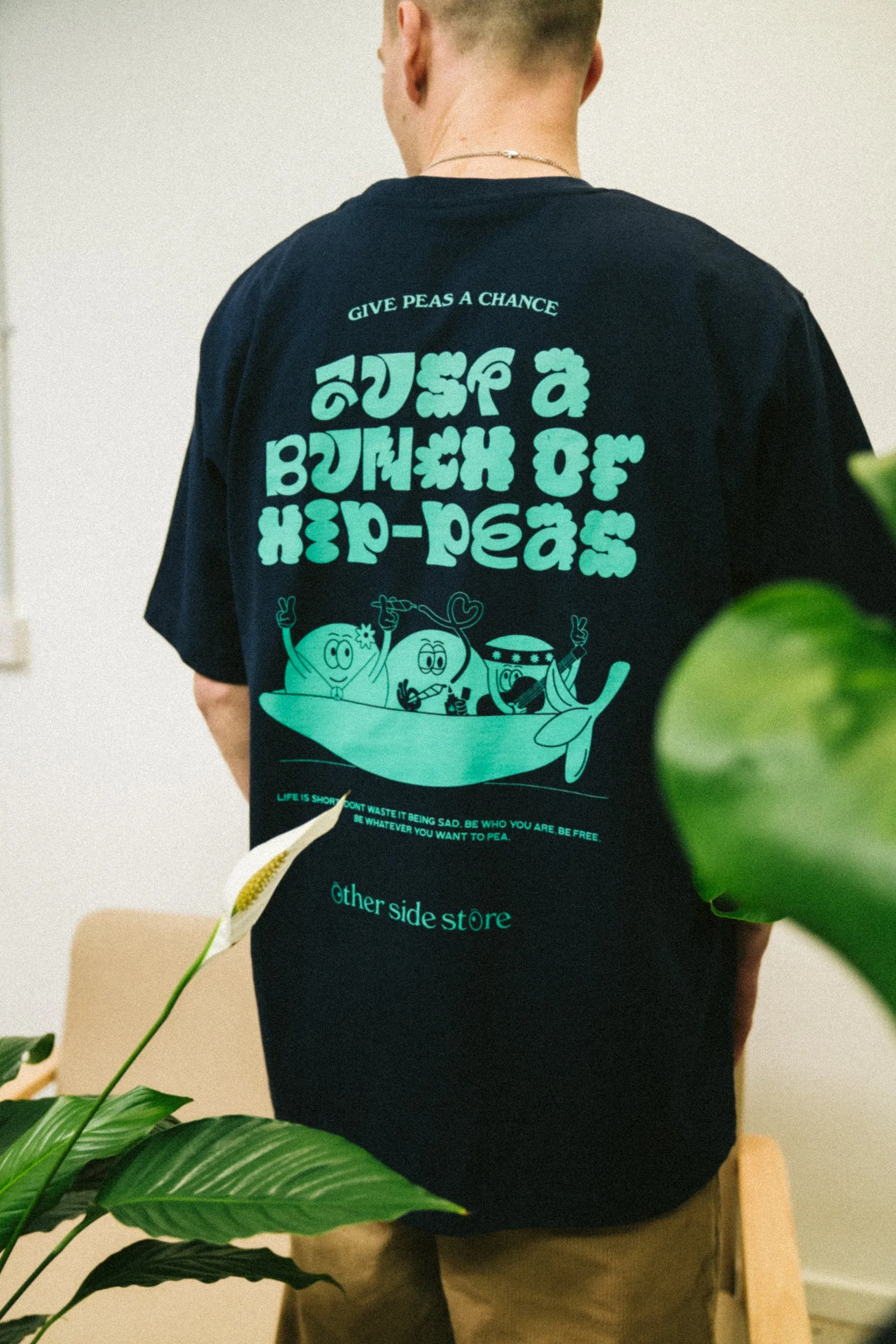 Other Side Store 'Hippeas' Organic Tee - Navy