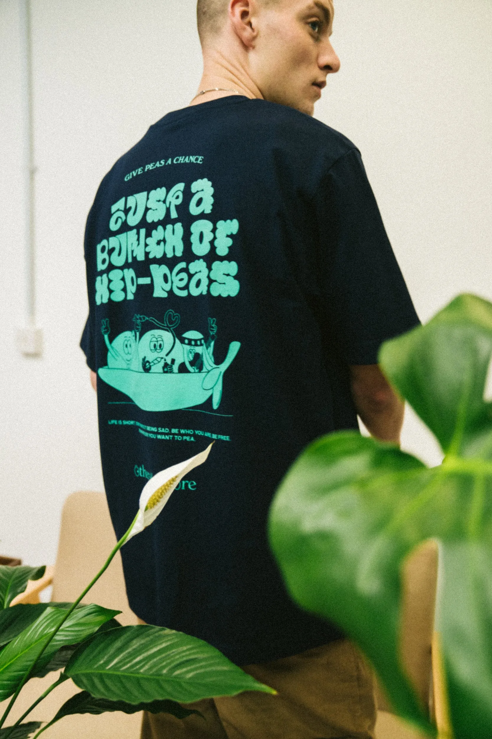 Other Side Store 'Hippeas' Organic Tee - Navy