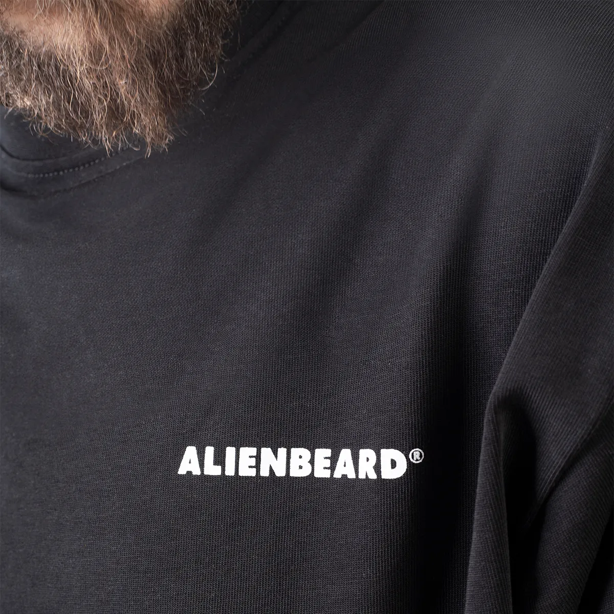 Oversized Split Tee . Black