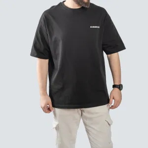 Oversized Split Tee . Black