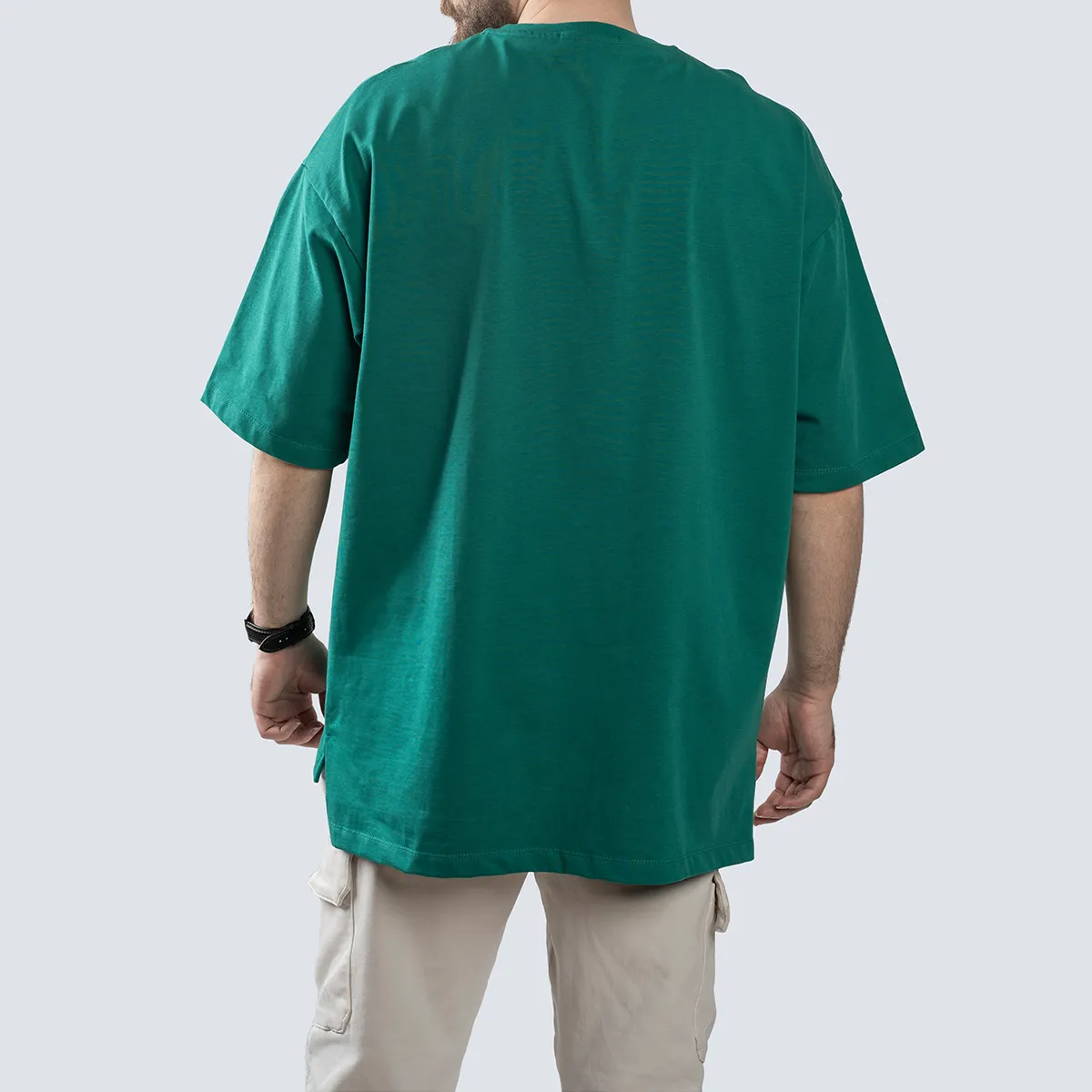 Oversized Split Tee . Green