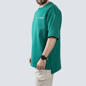 Oversized Split Tee . Green