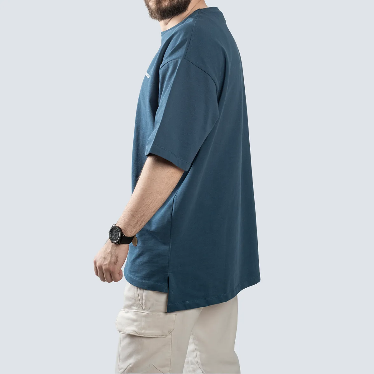 Oversized Split Tee . Indigo