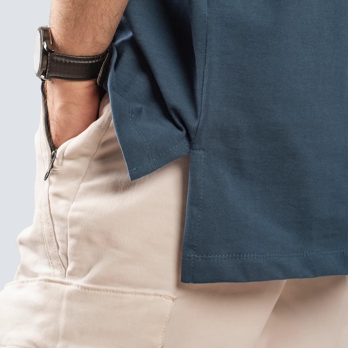 Oversized Split Tee . Indigo