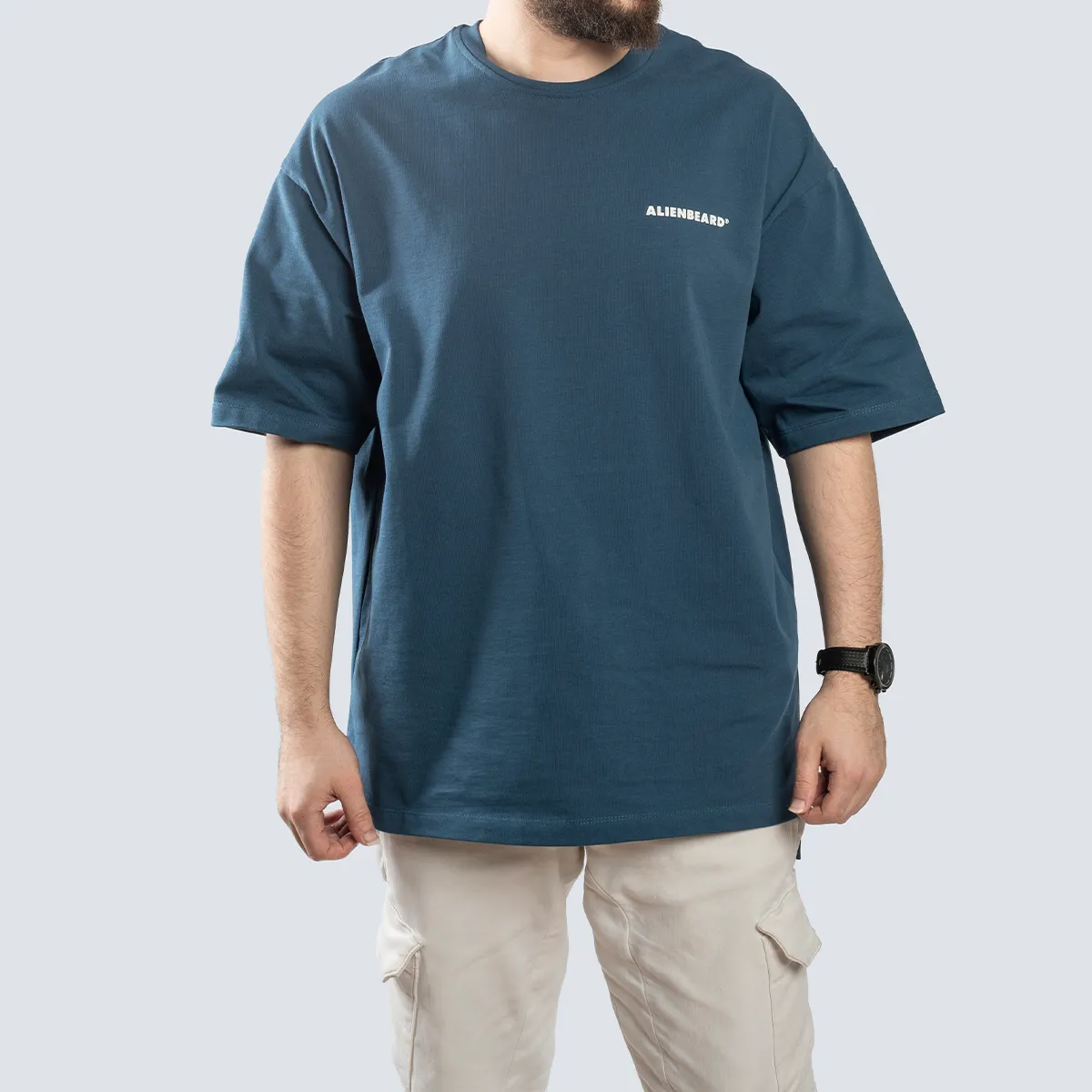 Oversized Split Tee . Indigo
