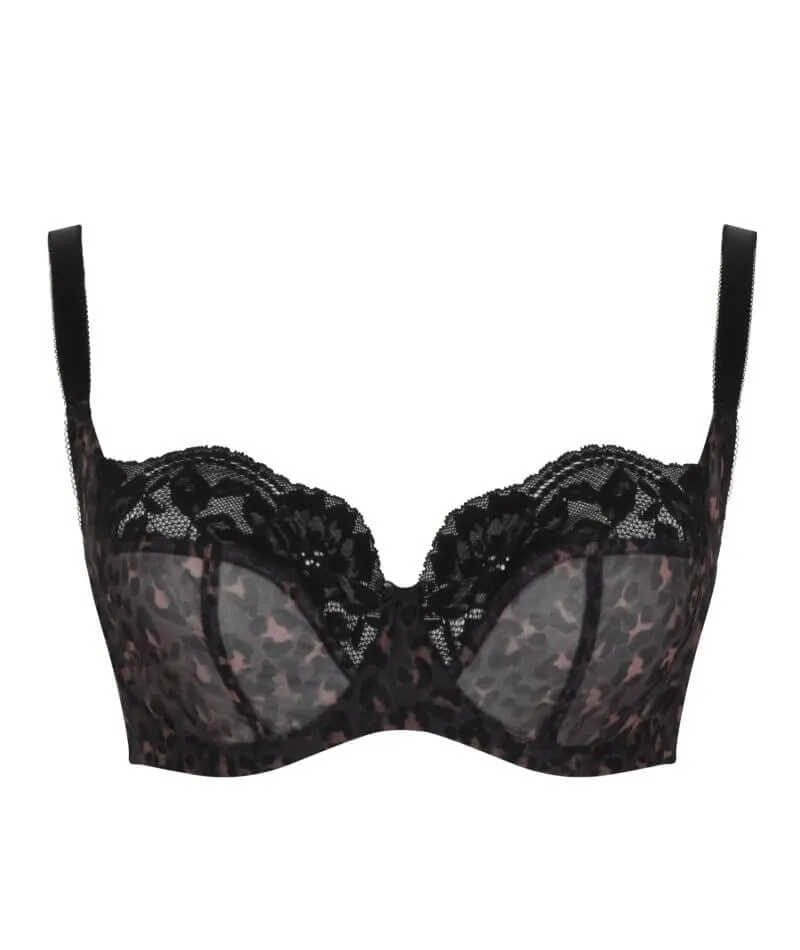 Panache Nina Underwired Balconette Bra - Black Leopard