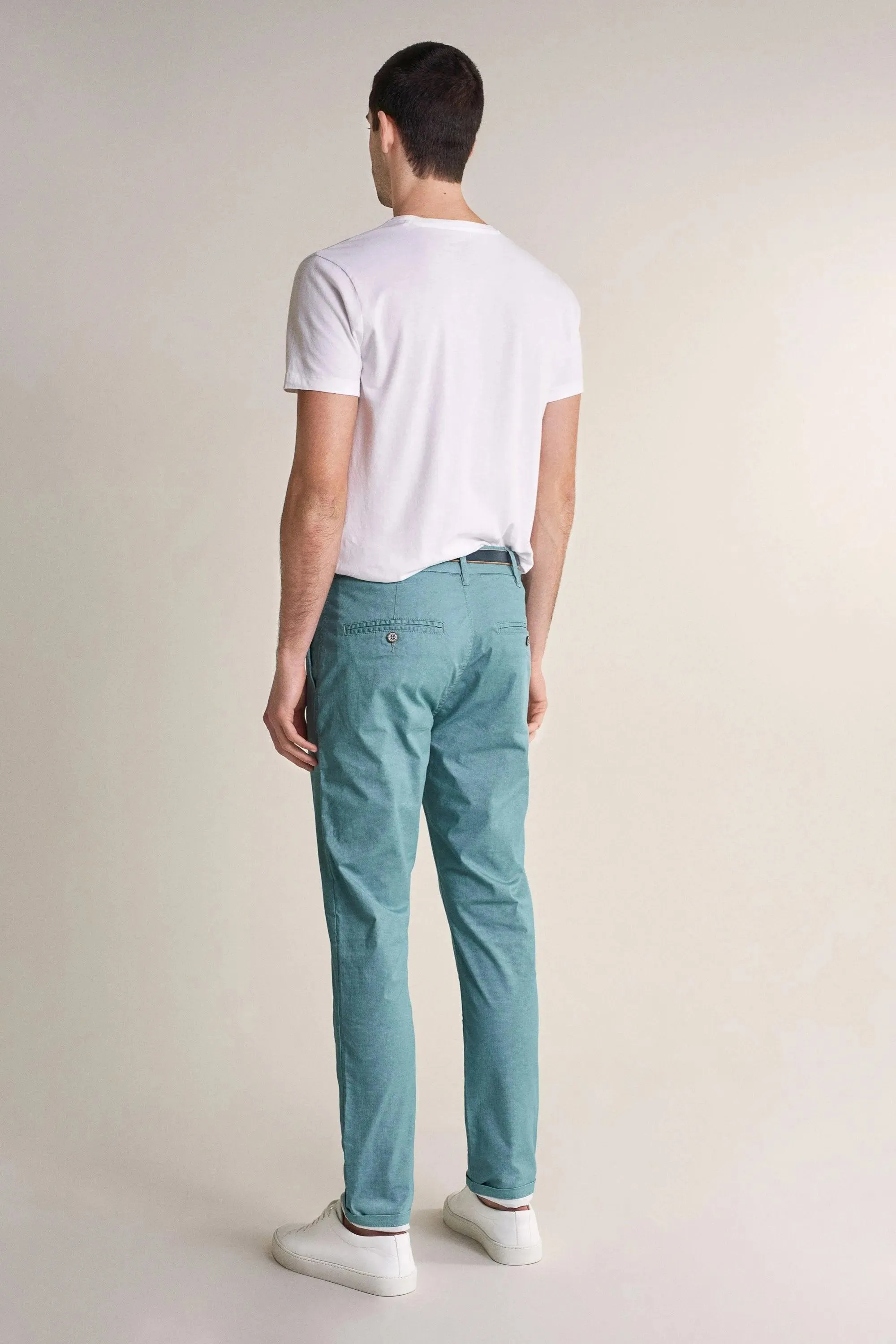 Pantalones chinos slim con microprint
