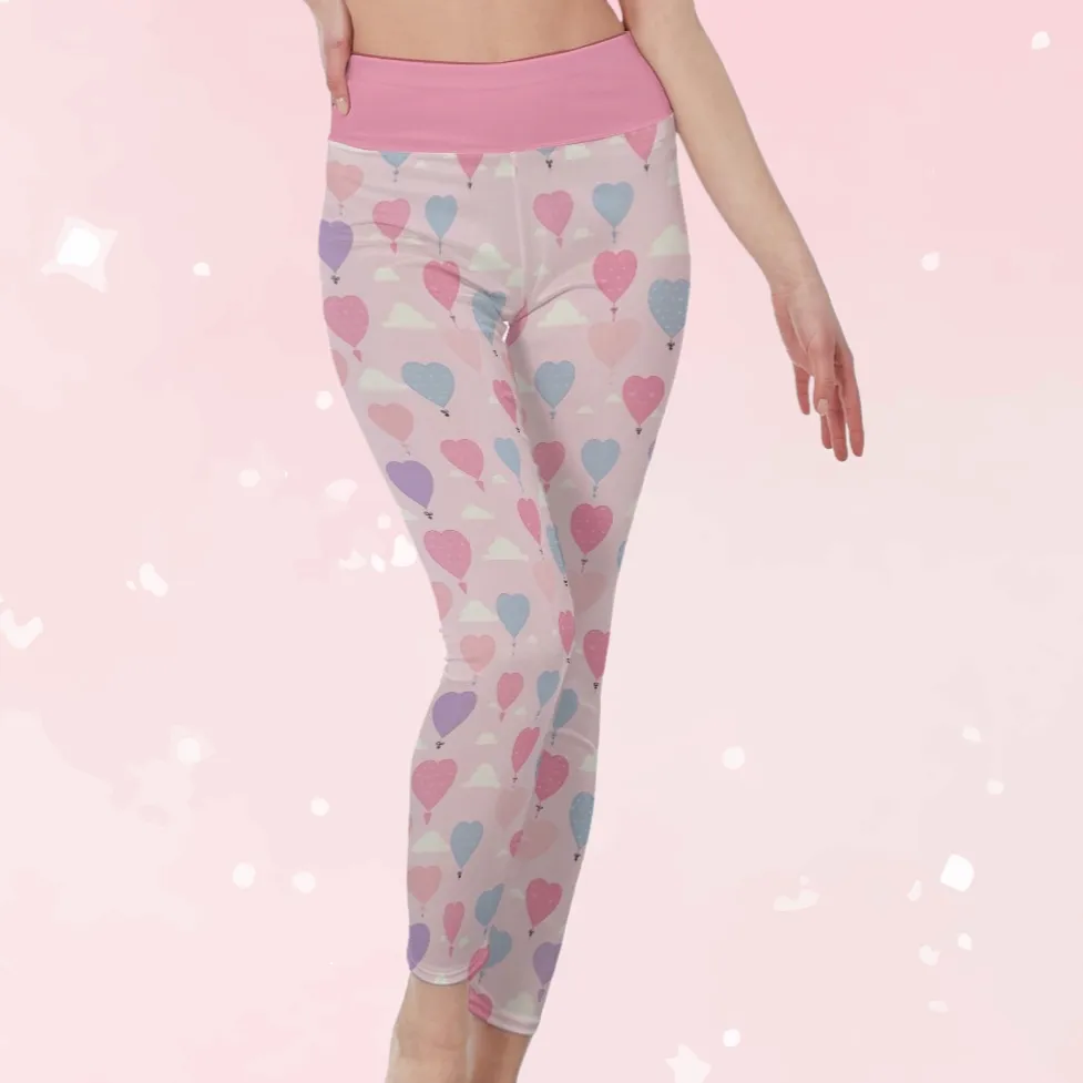 Pastel Balloons High Waist Leggings