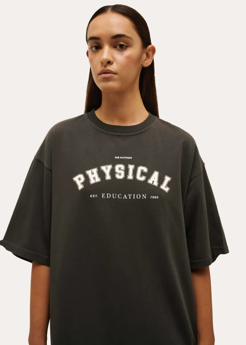 P.E NATION Physical Oversize Tee - Washed Black