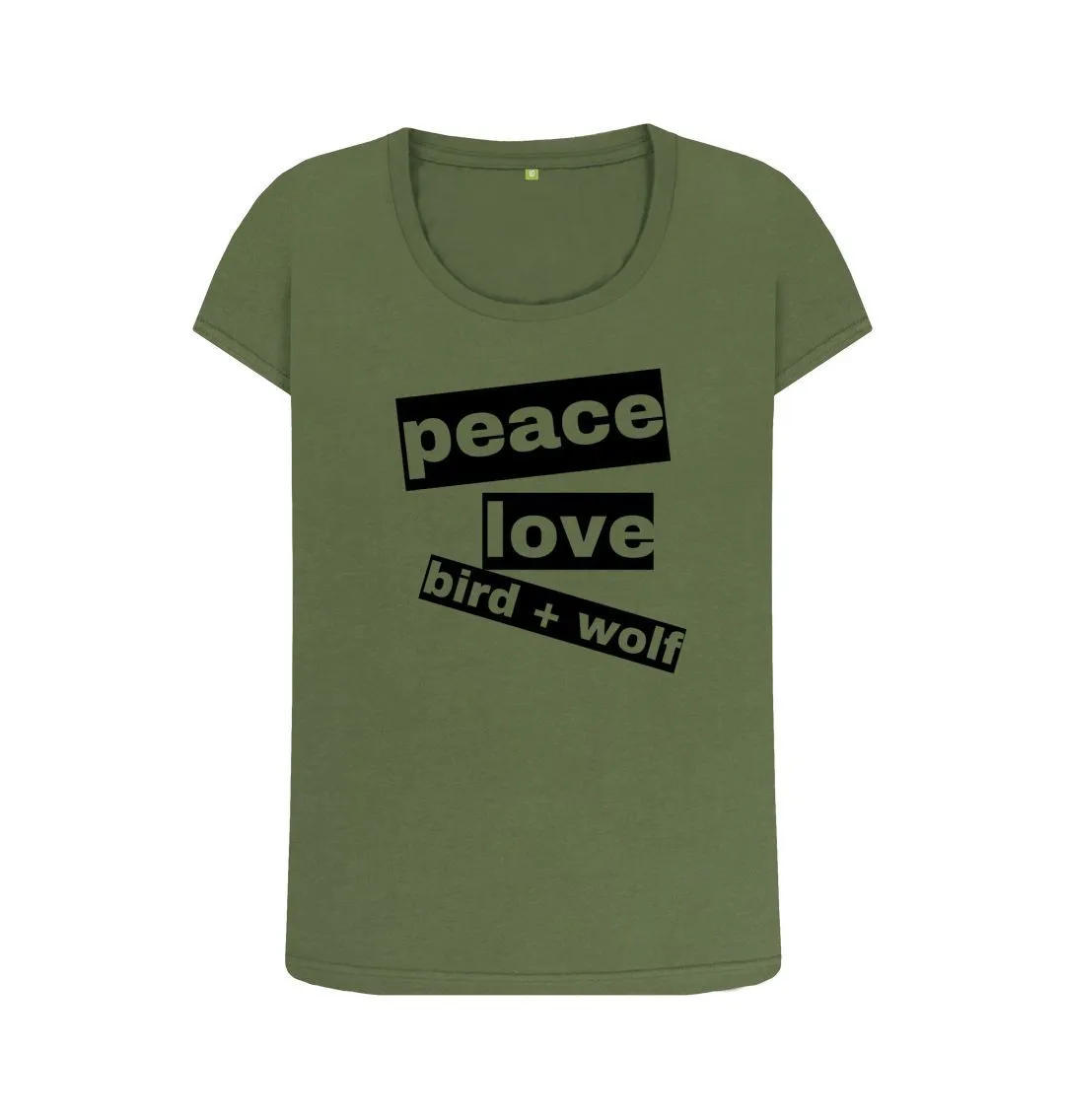 Peace Love Bird   Wolf Scoop Tee