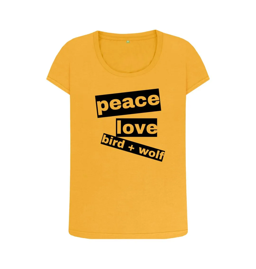 Peace Love Bird   Wolf Scoop Tee