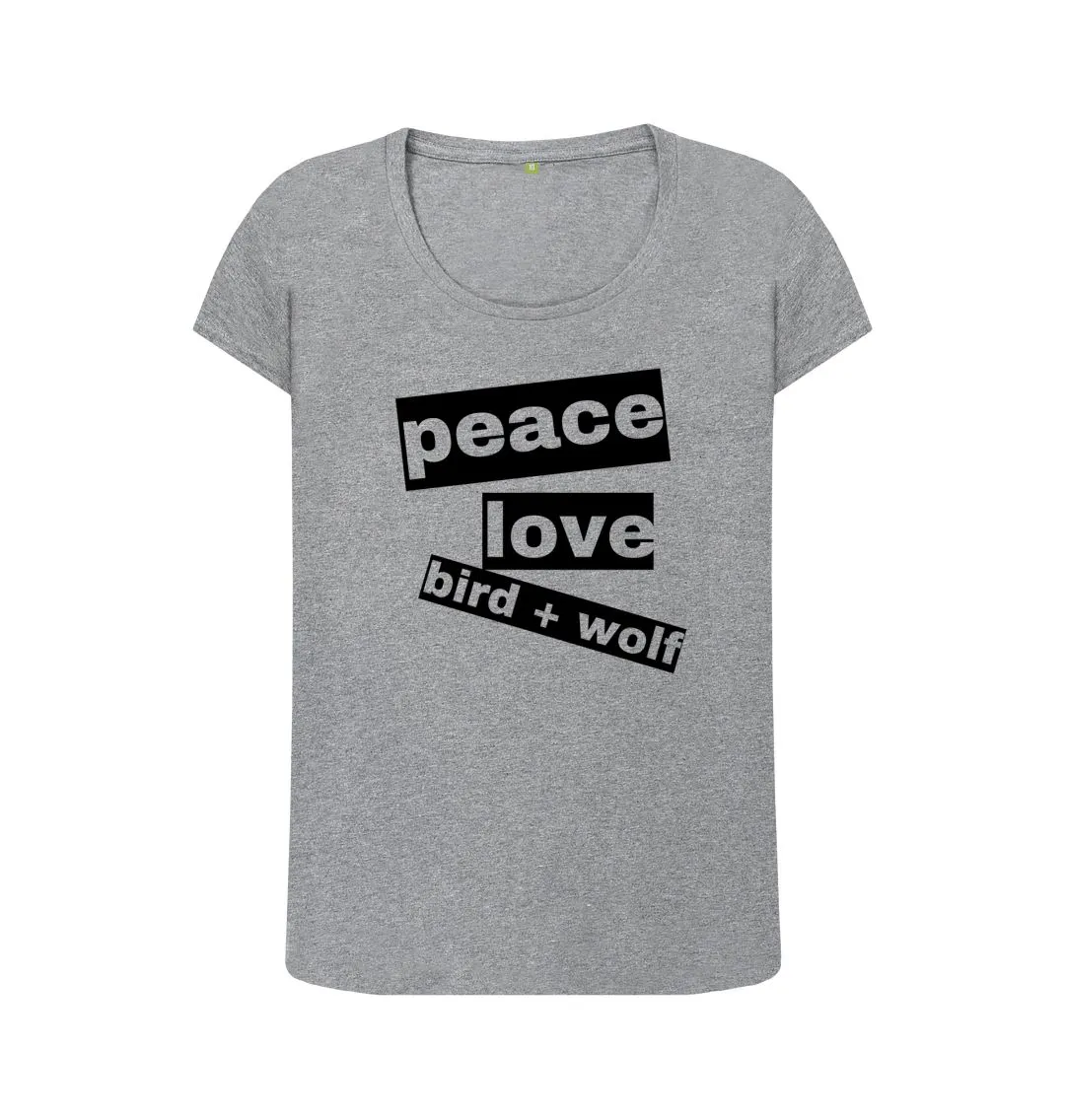 Peace Love Bird   Wolf Scoop Tee