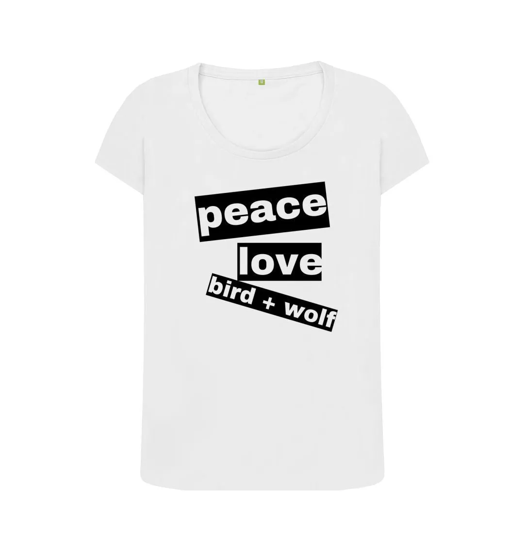 Peace Love Bird   Wolf Scoop Tee