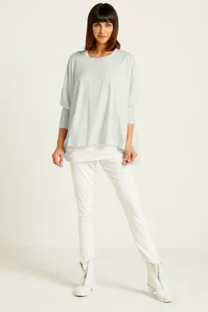 Perforated Suede Slouchy Top