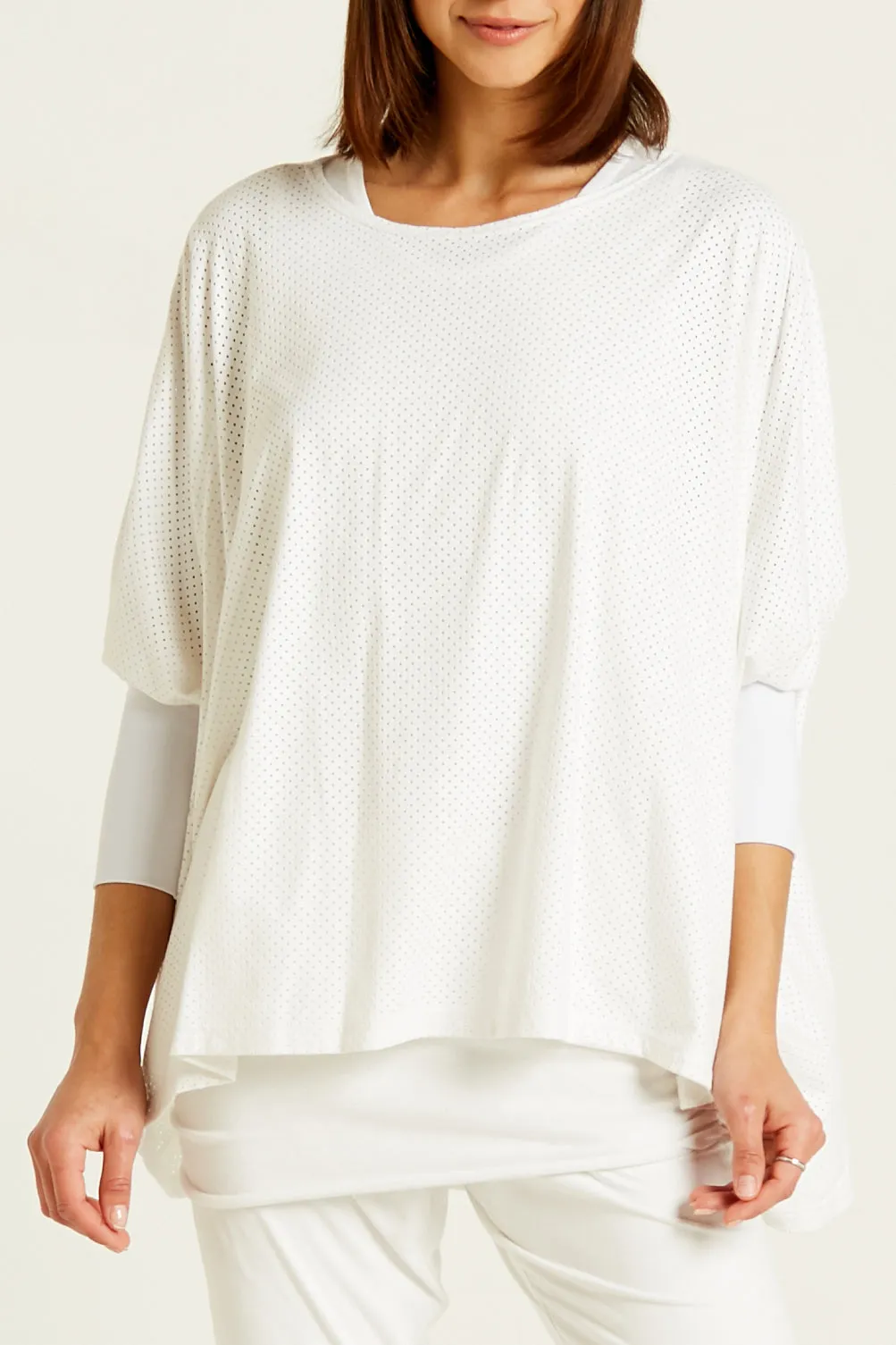 Perforated Suede Slouchy Top