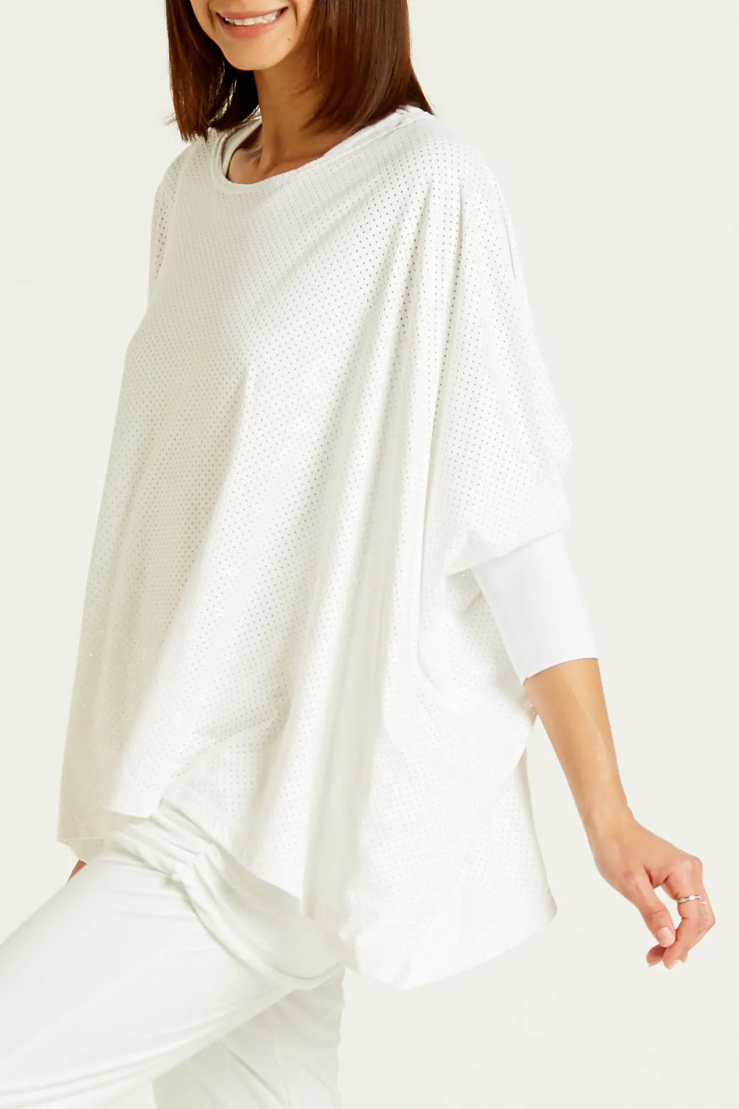 Perforated Suede Slouchy Top