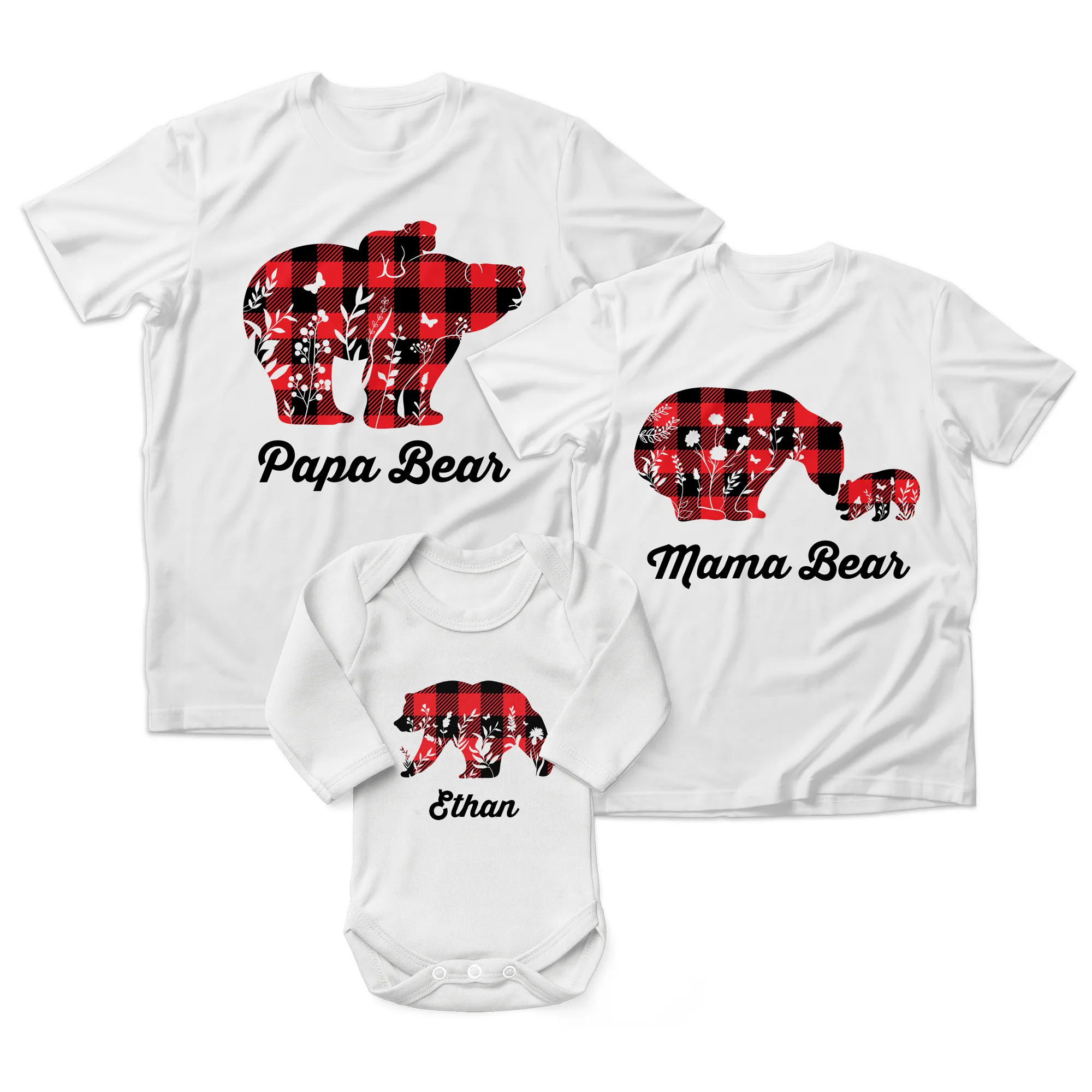 [Personalized] Endanzoo Matching Family Organic Outfits - Bear Family
