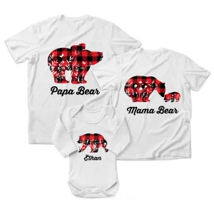 [Personalized] Endanzoo Matching Family Organic Outfits - Bear Family