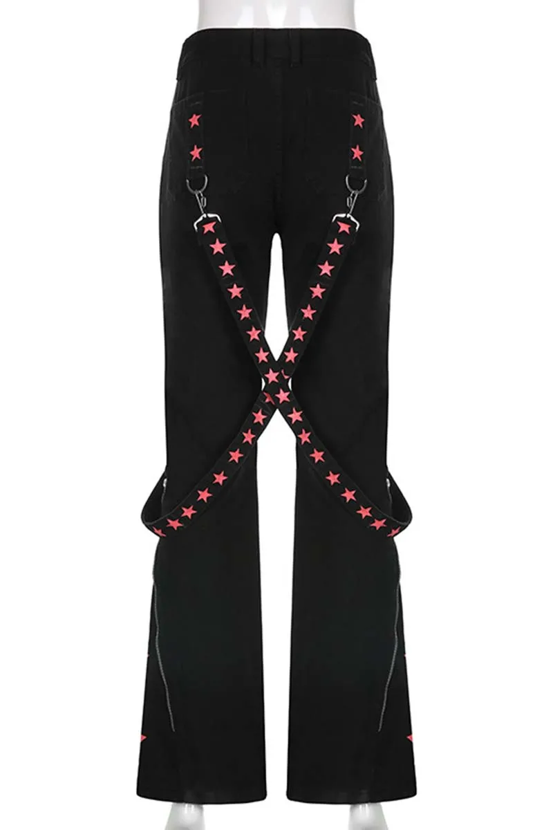 PI836 Wide Leg Punk Pants