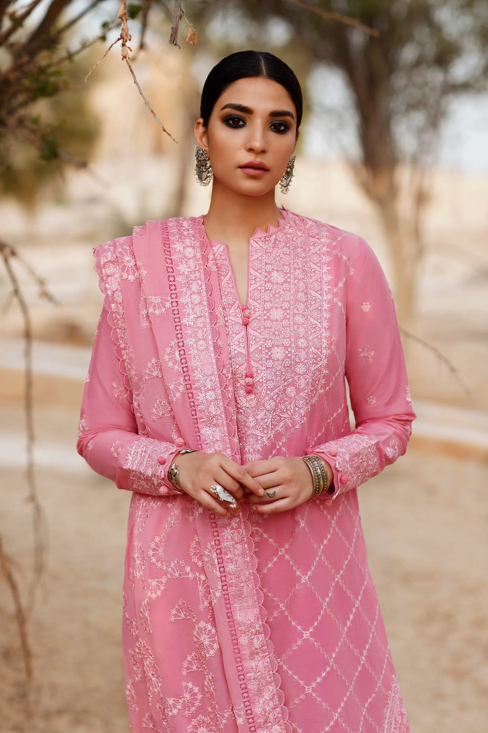 Pink Salwar Kameez Pakistani Eid Dress in Premium Lawn