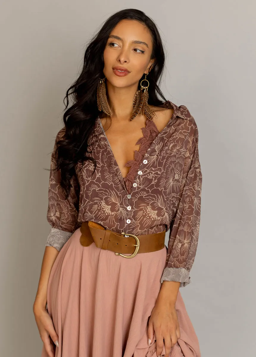 Poesy Bralette in Mahogany