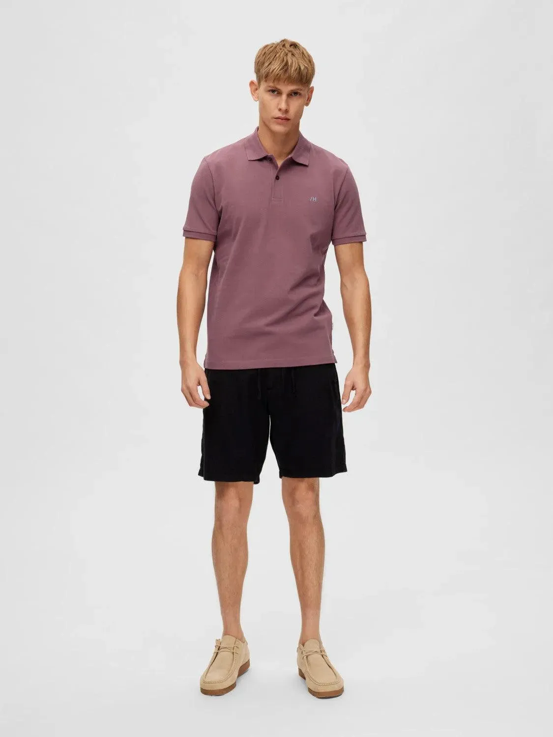 Polo Selected Manga Corta Dante Rose Brown
