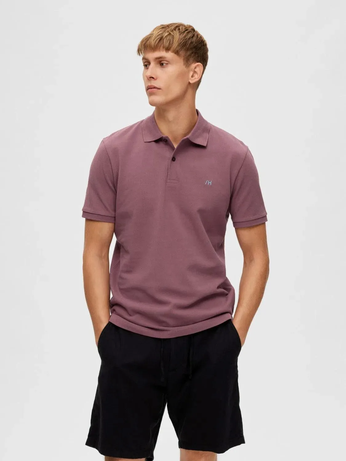 Polo Selected Manga Corta Dante Rose Brown