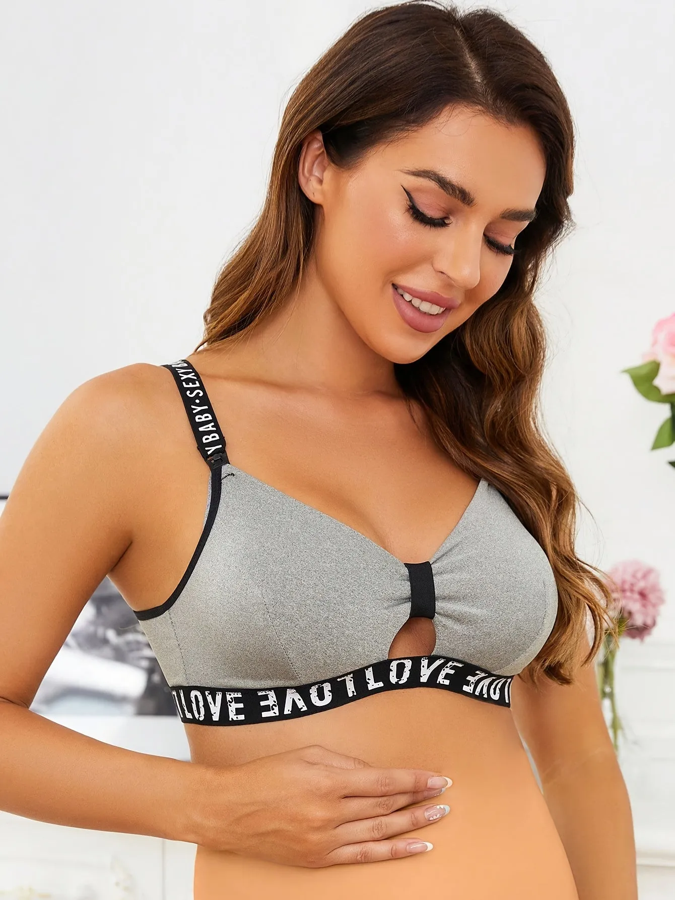 Pregnant Women's Nursing Bras - Active Mid Stretch, Comfy for Daily Comfort During Breastfeeding