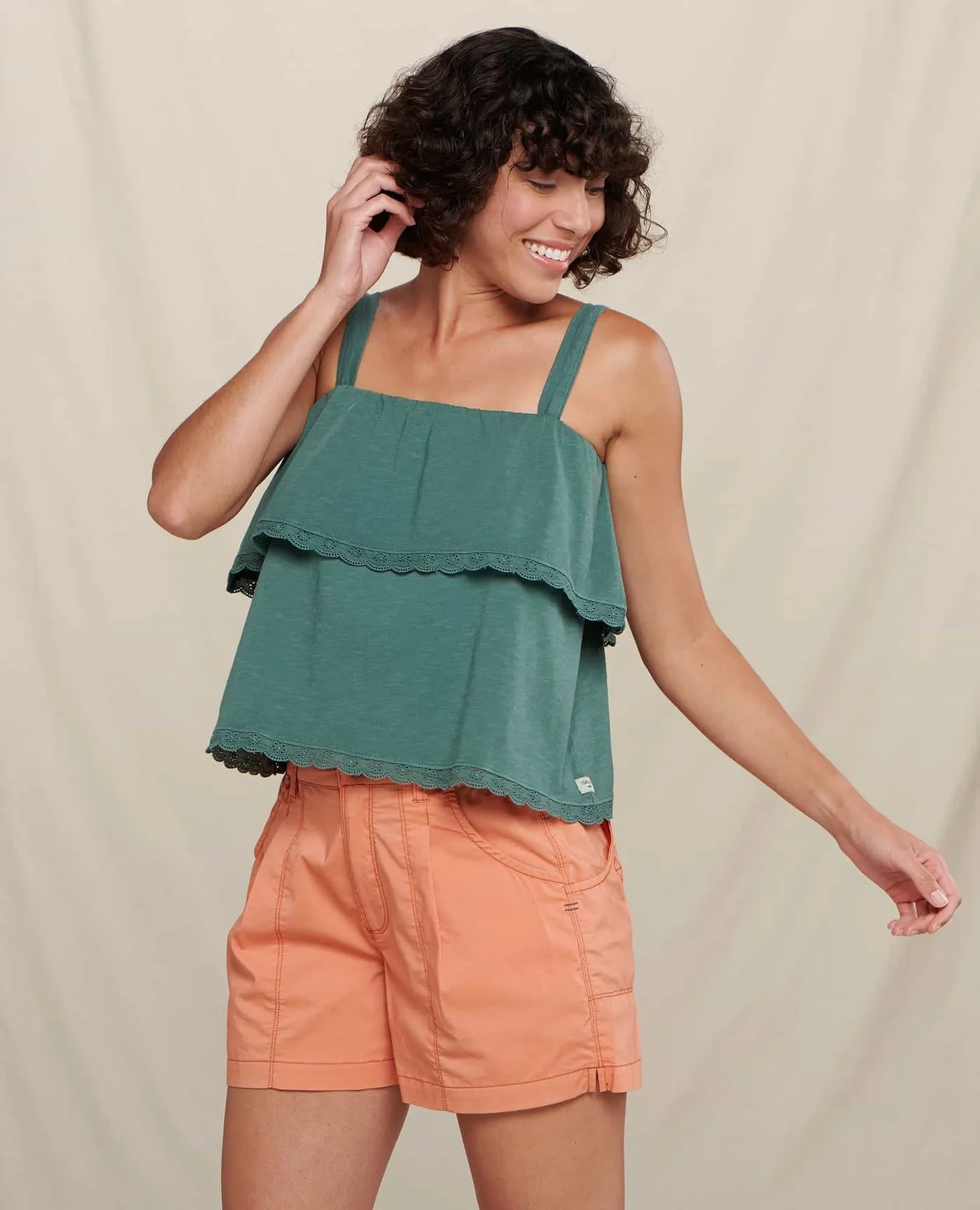 Primo Tiered Eyelette Tank Top - SALE