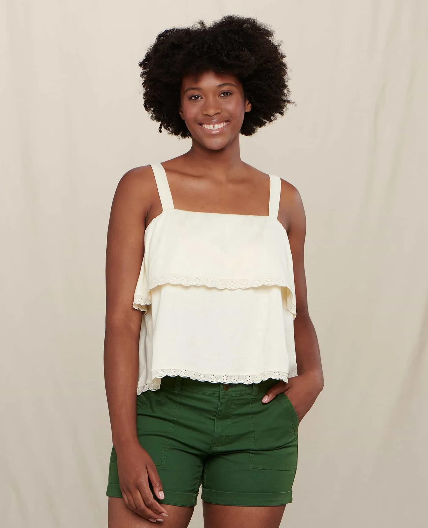 Primo Tiered Eyelette Tank Top - SALE