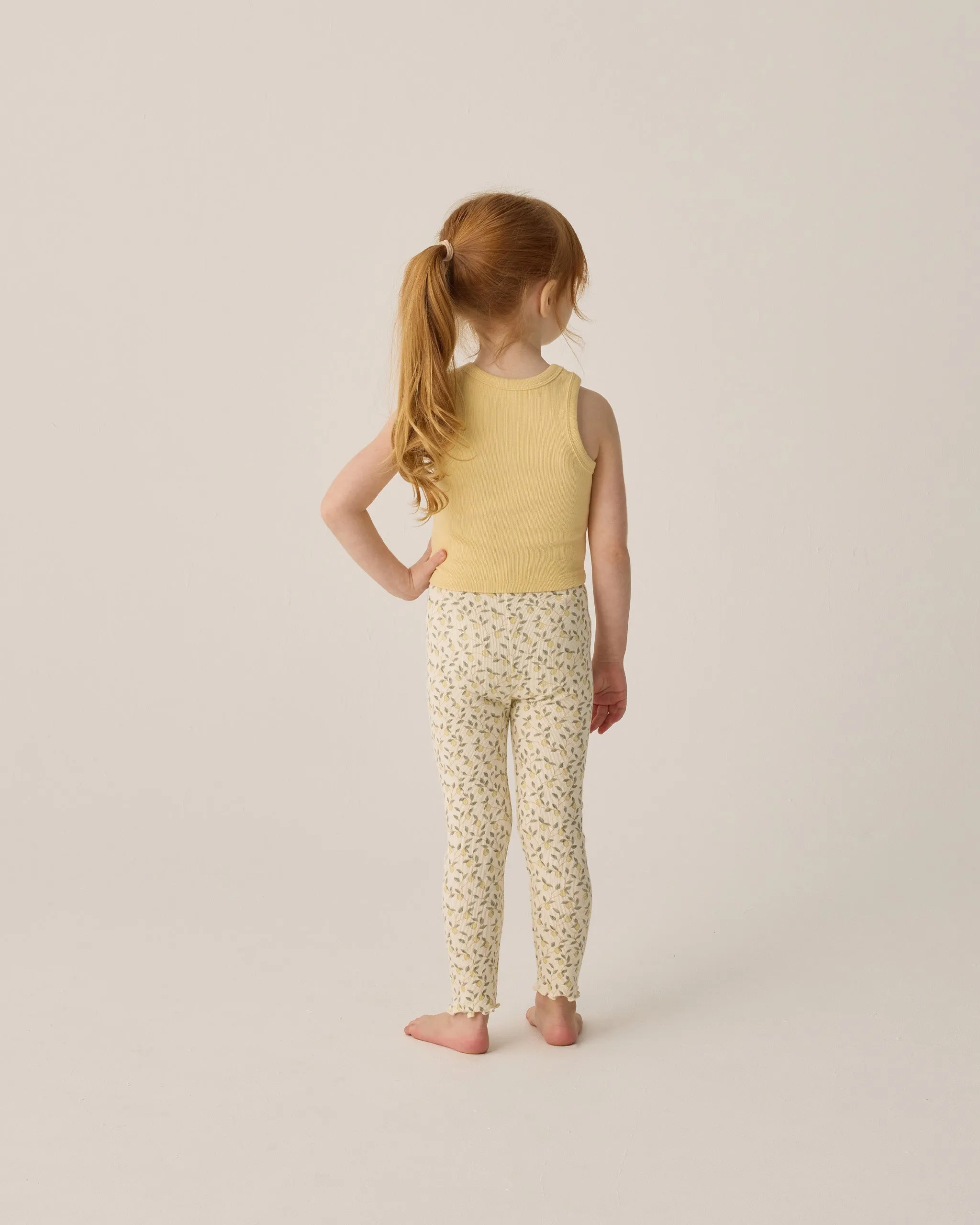 Ribbed Tank Set | Yellow/ Ivory