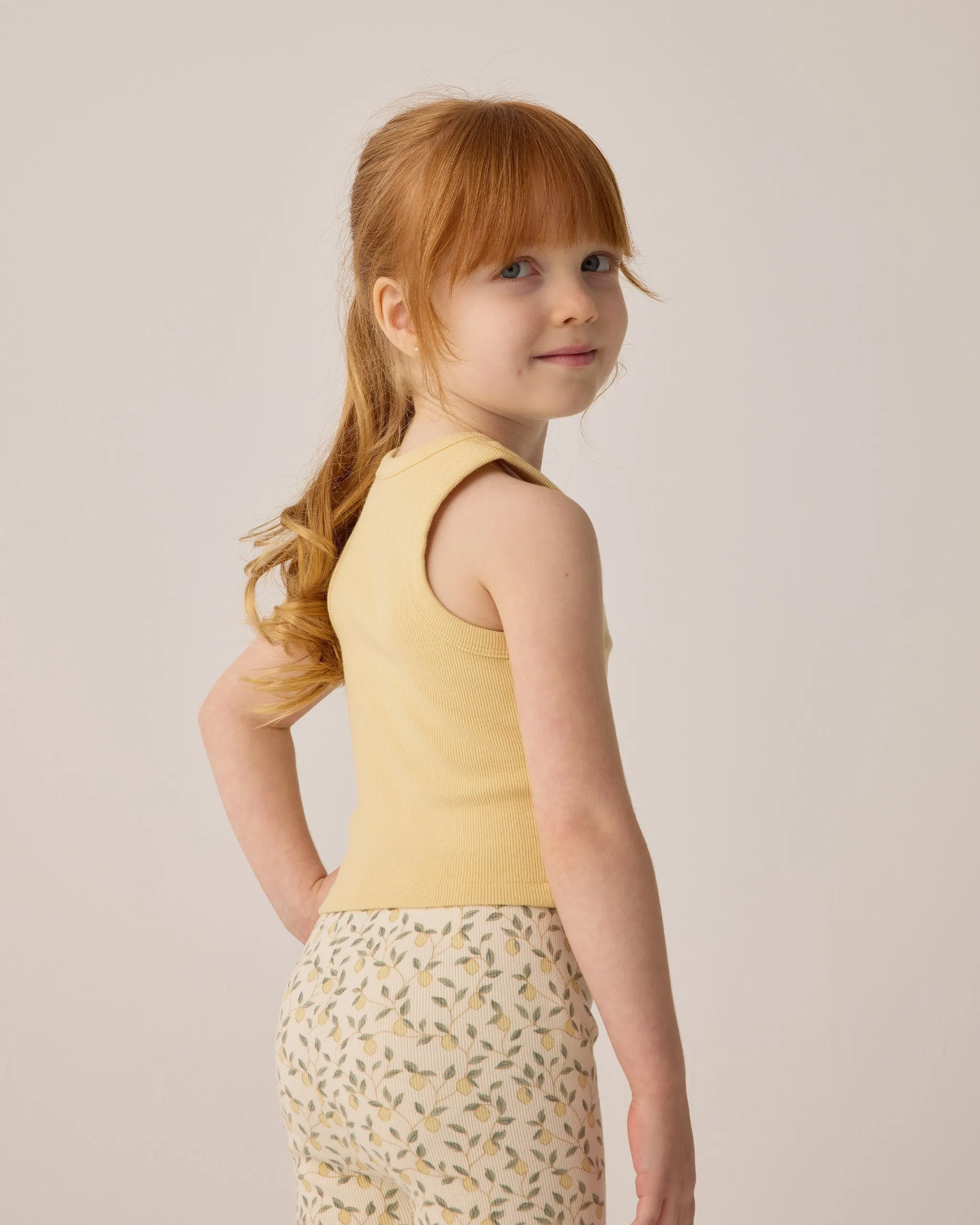 Ribbed Tank Set | Yellow/ Ivory