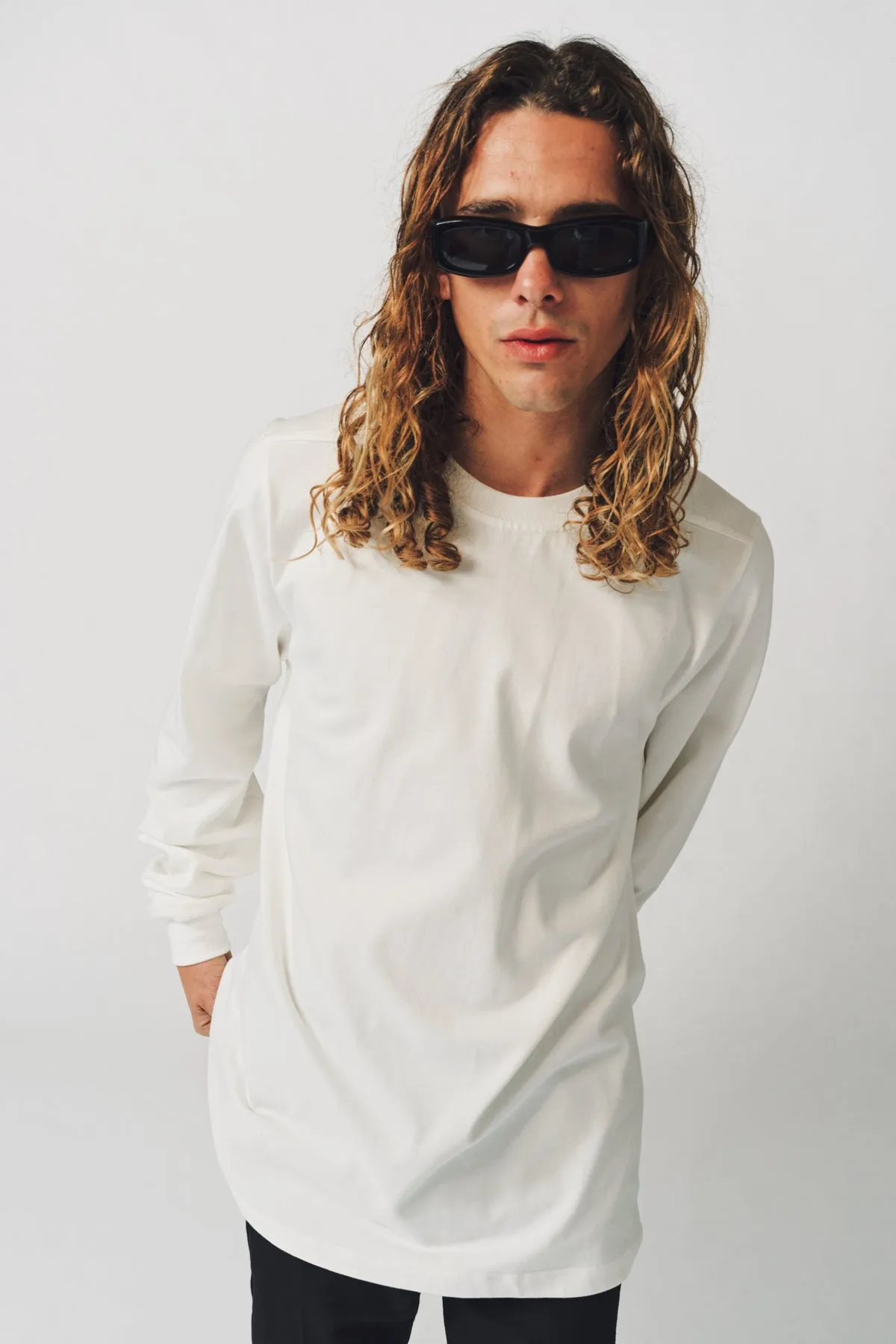 RICK OWENS | SHORT CREWNECK LONG SLEEVE TEE