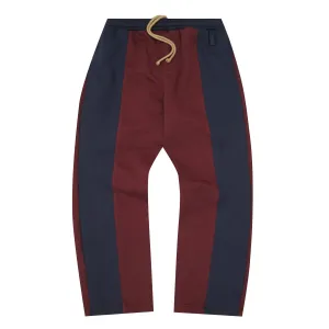 ROGUE SPLIT WIDE PANTS IN BURGUNDY/NAVY