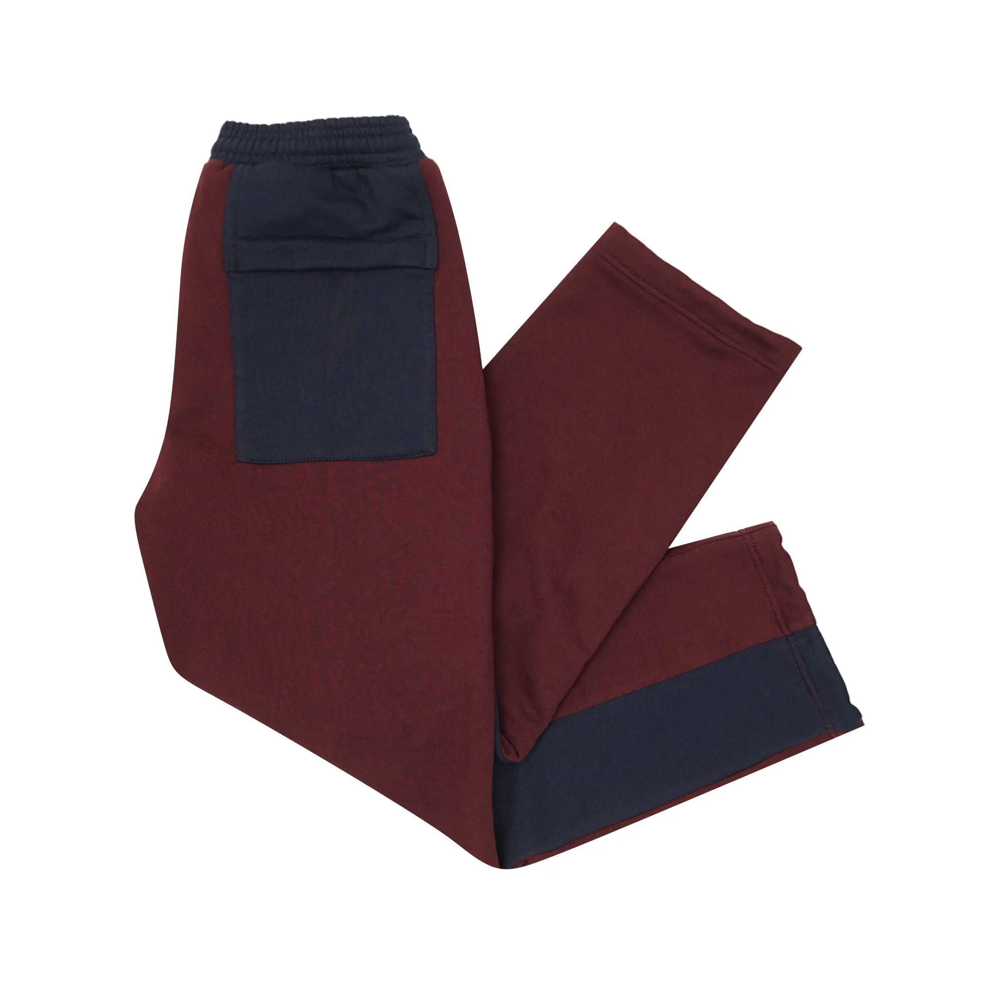 ROGUE SPLIT WIDE PANTS IN BURGUNDY/NAVY