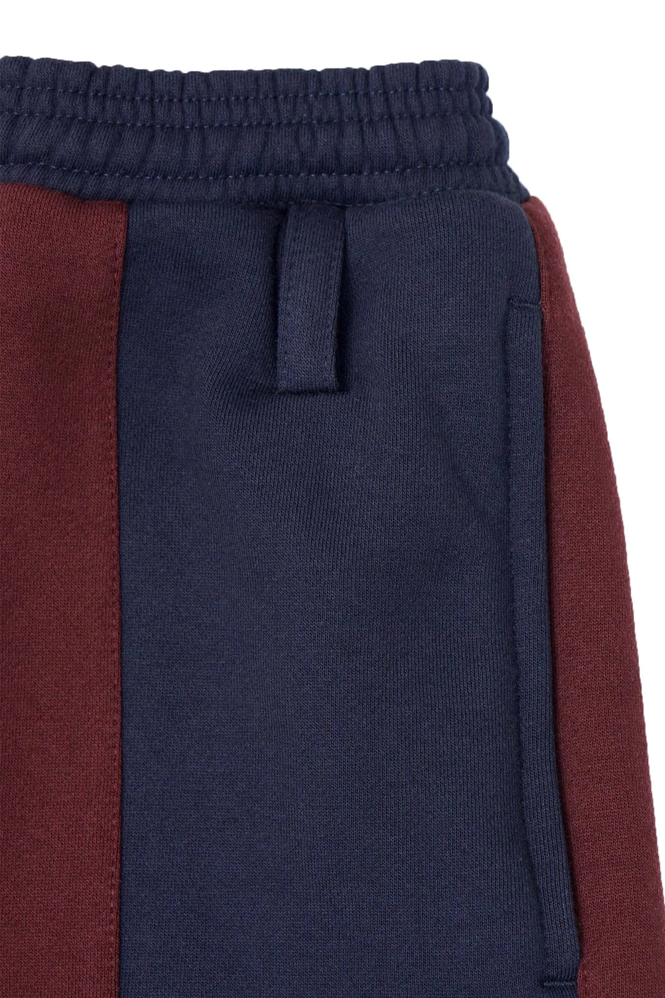 ROGUE SPLIT WIDE PANTS IN BURGUNDY/NAVY