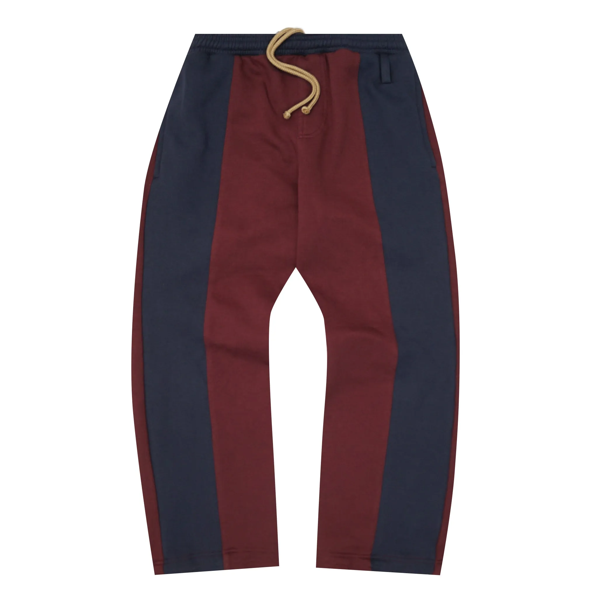 ROGUE SPLIT WIDE PANTS IN BURGUNDY/NAVY