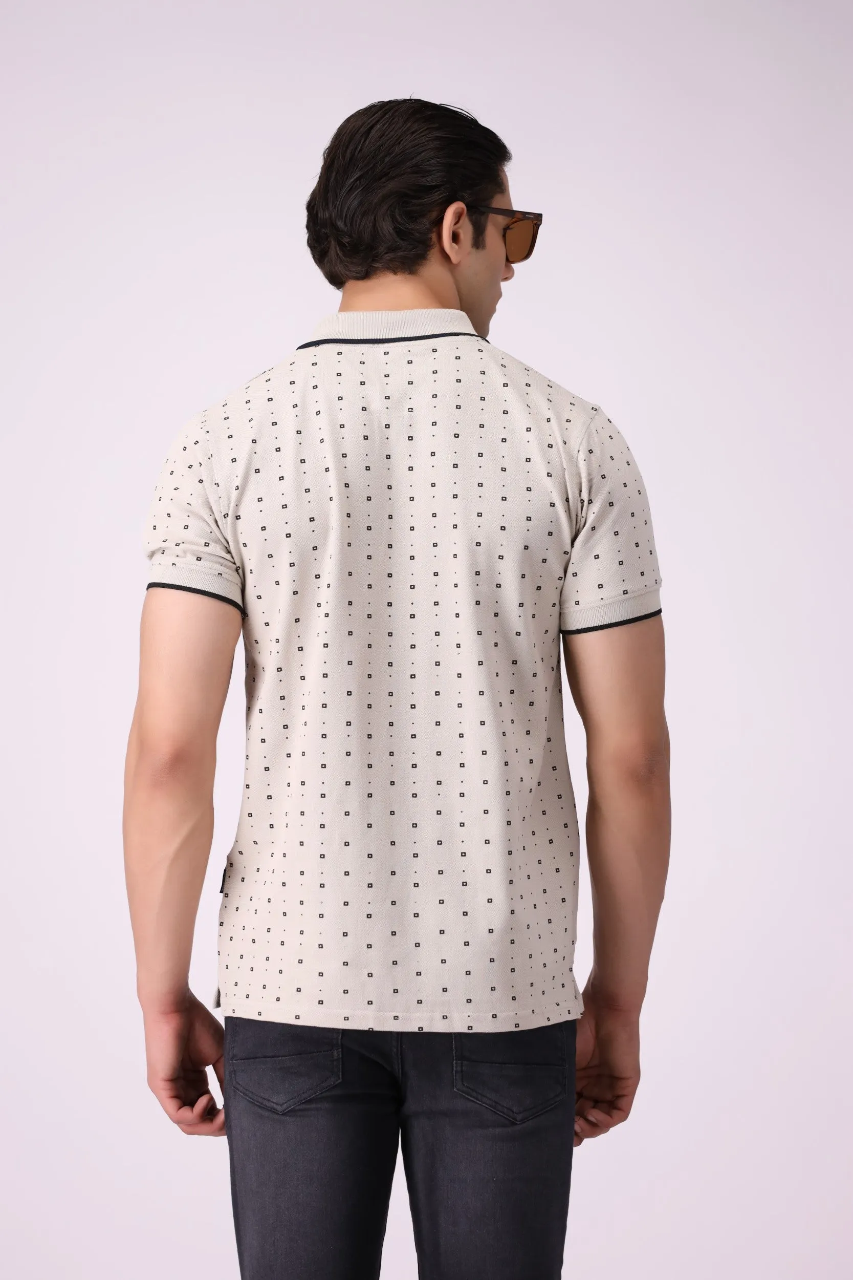 RotaryPrint Off-White Polo Shirt
