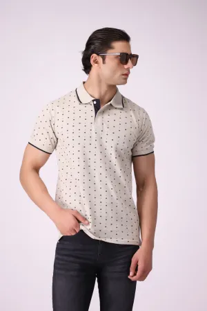 RotaryPrint Off-White Polo Shirt