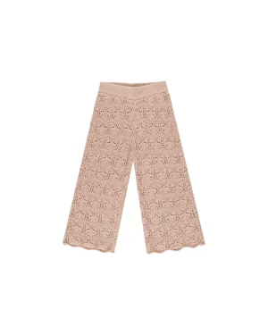 RYLEE   CRU Crochet Knit Pant || Rose
