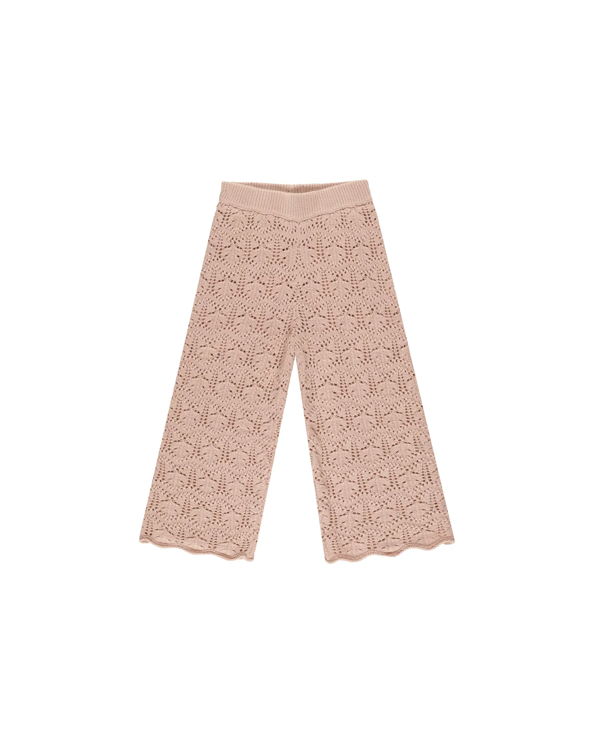 RYLEE   CRU Crochet Knit Pant || Rose