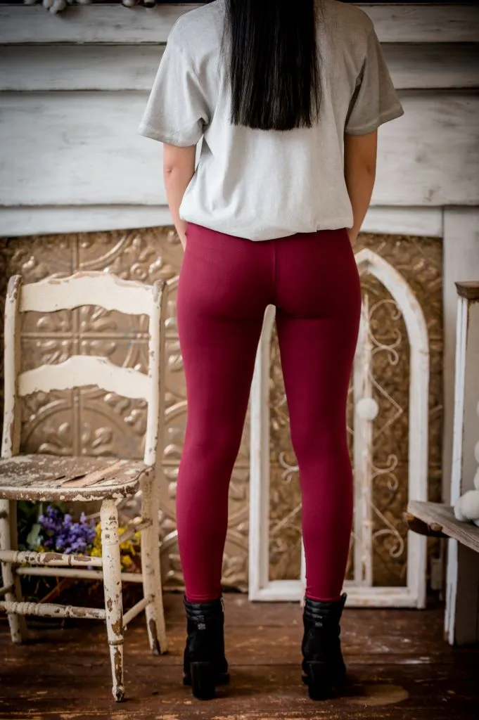Sable Leggings in Burgundy- OneSize