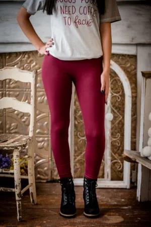 Sable Leggings in Burgundy- OneSize